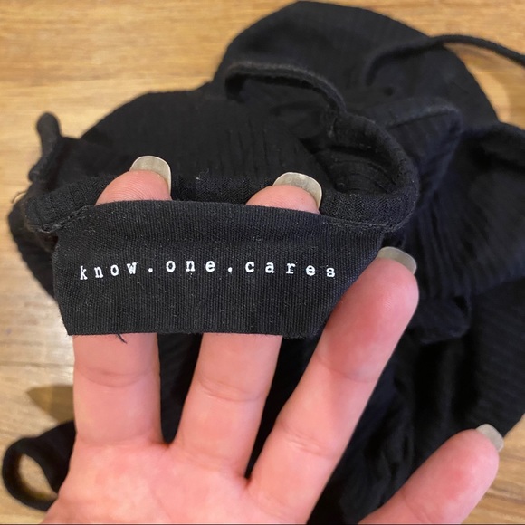Know. One. Cares. Black Ribbed Cami - Picture 3 of 4
